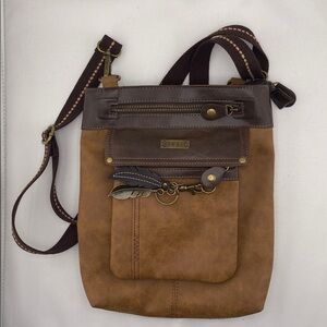 CHALA Animal friendly vegan brown and caramel boho crossbody bag 🐂❤️